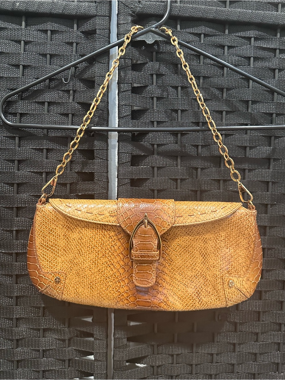 🚨LAST CHANCE 🚨RARE VINTAGE Escada Python Shoulder bag/Clutch w/ gold hardware